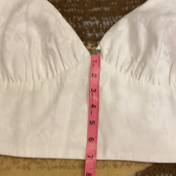 NWOT Aqua white floral Crop top size large - Picture 10 of 12